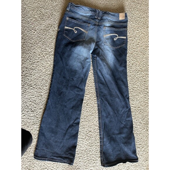 Justice Jeans Bootcut Leg Girls 12.5 Blue Medium Wash 5-Pocket Simply Low - Picture 4 of 4